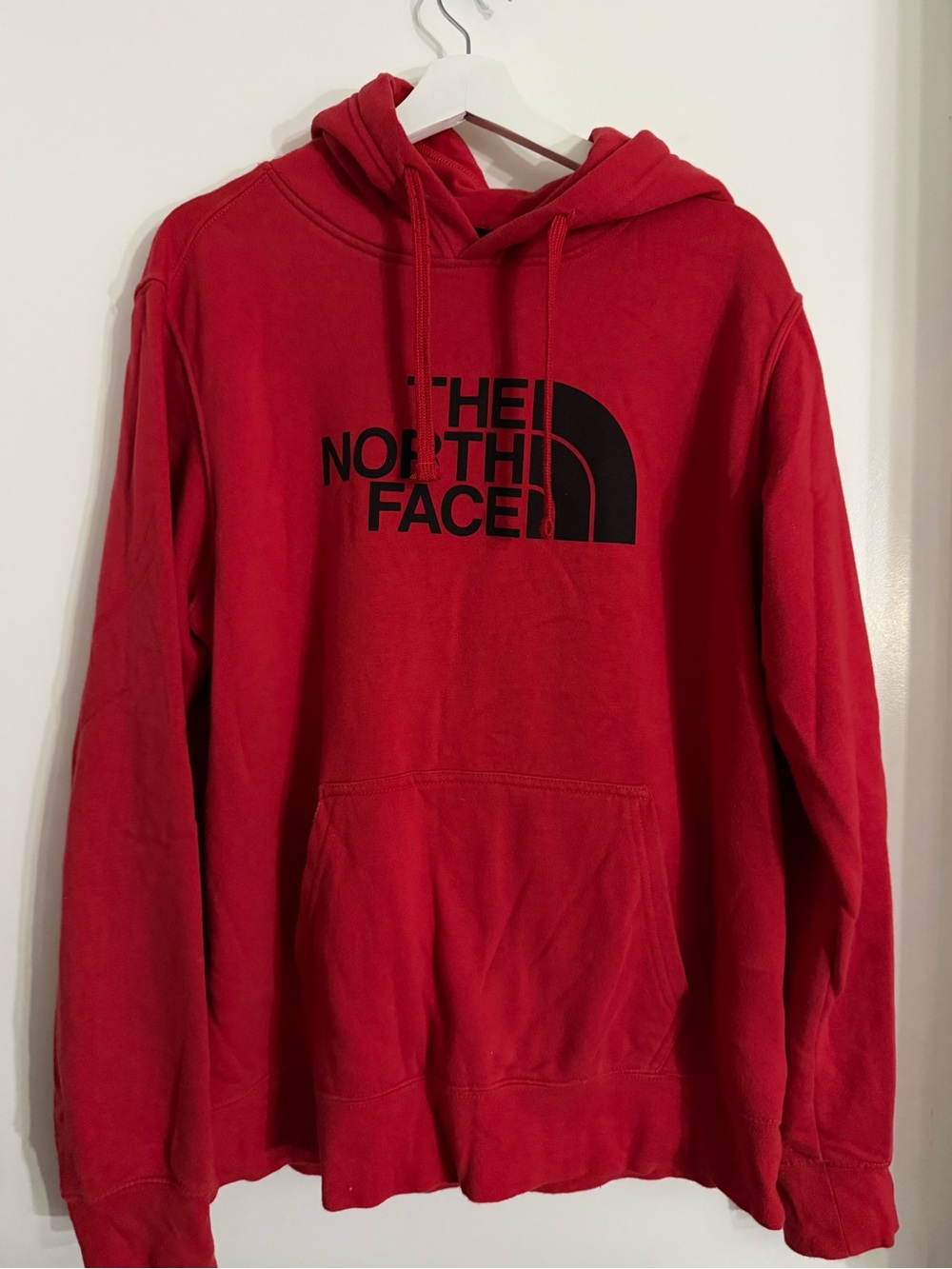The North Face Red Crewneck Hoodie with Black Logo - Picture 3 of 3